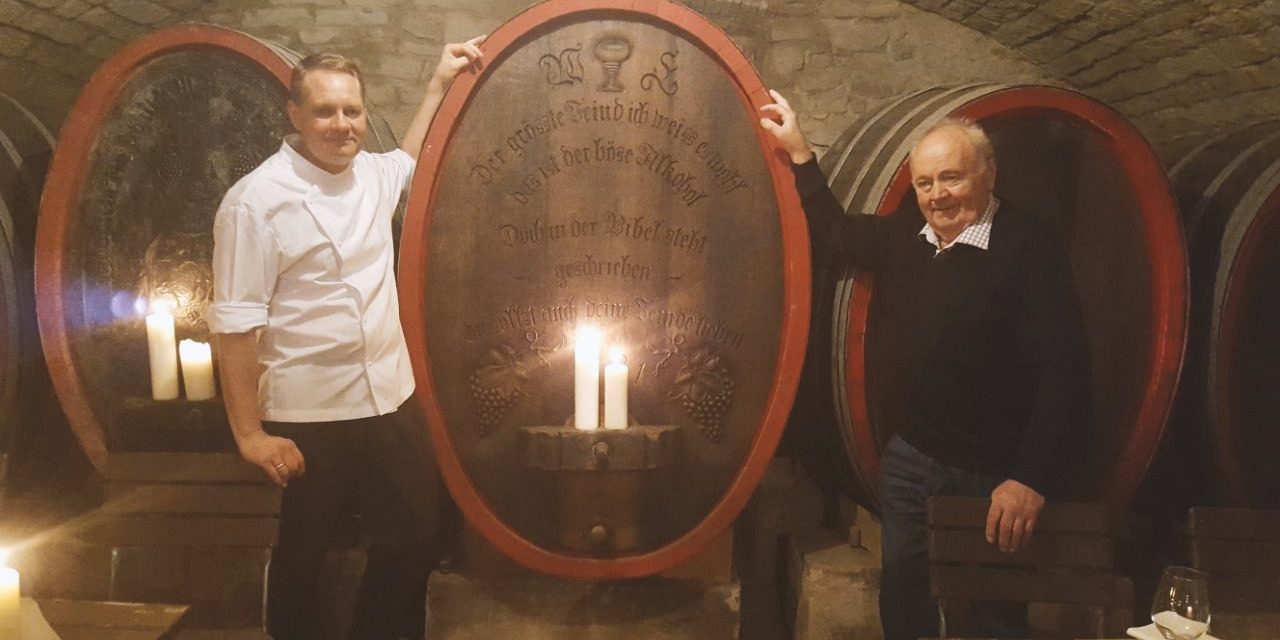 im Pfalz Wein Keller Wilfried Langenwalter und Alexander Frien